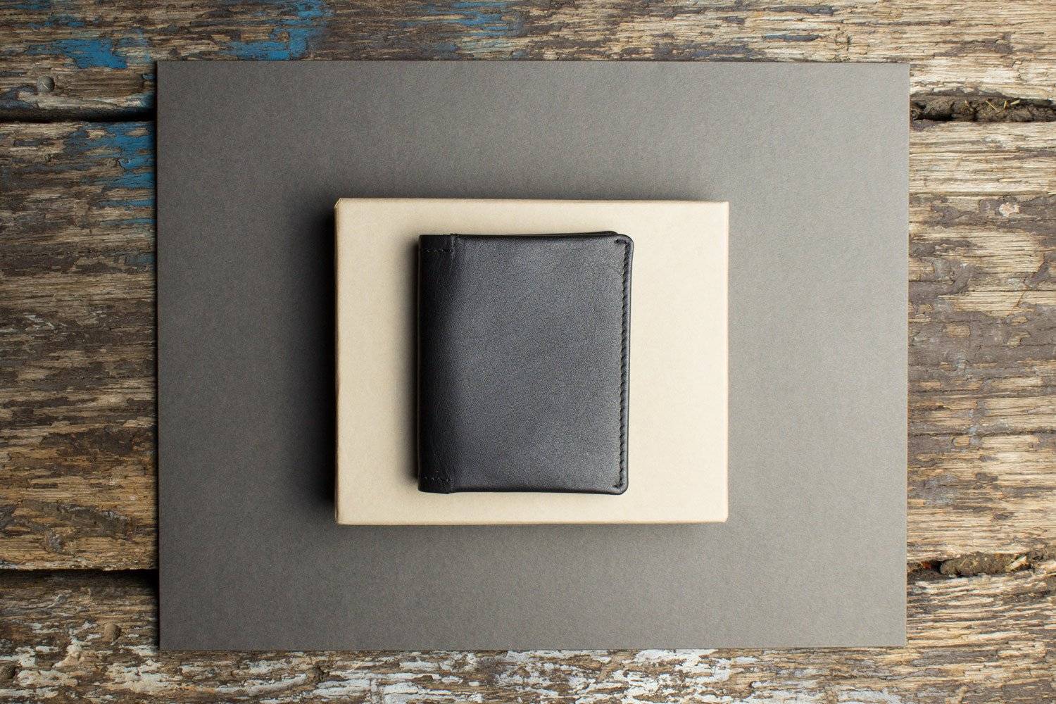 Kiko Slim Bifold Wallet handcrafted leather with 2 card slots and quick-access pocket