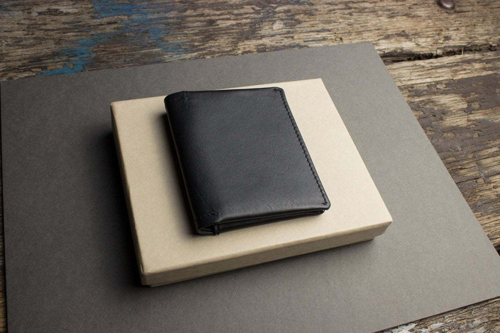 Kiko Slim Bifold Wallet handcrafted leather with 2 card slots and quick-access pocket
