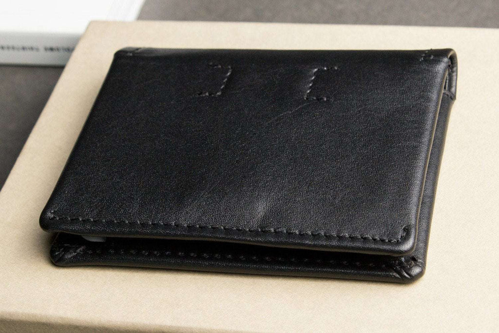Kiko Slim Bifold Wallet handcrafted leather with 2 card slots and quick-access pocket