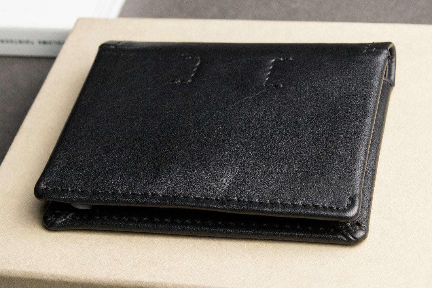 Kiko Slim Bifold Wallet handcrafted leather with 2 card slots and quick-access pocket