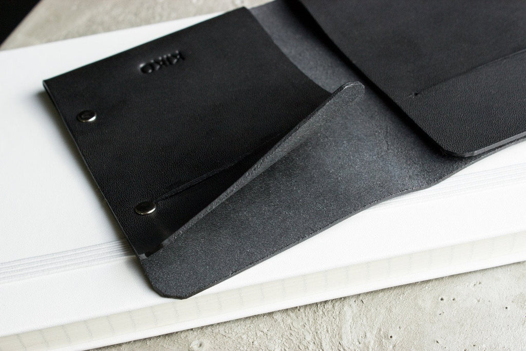 Unstitched leather twofold wallet made from vegetable-tanned cowhide with minimalist design and two card slots