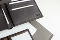 Traditional bifold wallet made of glove tanned cowhide leather with ID window and card slots