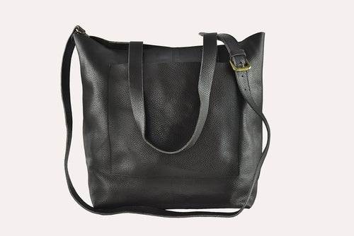 Kiko Journalist Tote Bag in top grain cowhide leather with removable strap and spacious interior