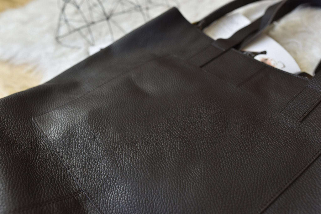 Kiko Journalist Tote Bag in top grain cowhide leather with spacious interior and removable strap