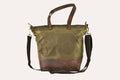 Kiko Boyfriend Canvas Shoulder Bag with genuine leather bottom and removable strap