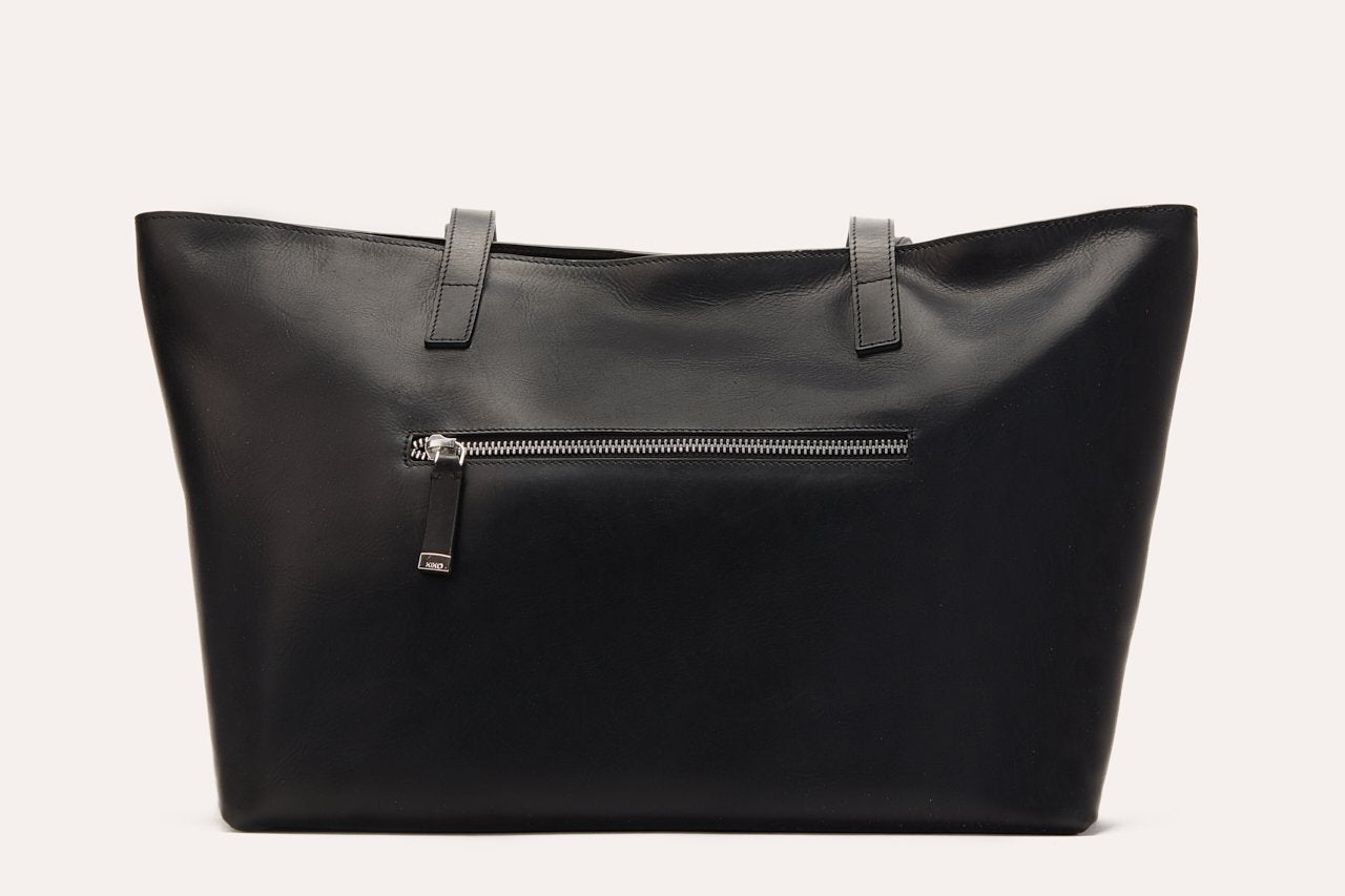 Genuine leather mid zip shoulder bag in brown with zipper and shoulder strap