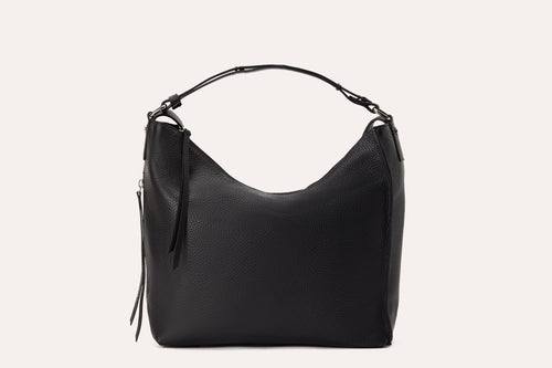 Genuine pebble leather versatile shoulder bag with adjustable straps and multiple pockets for work and travel