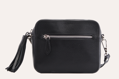 Loveable Crossbody Bag in genuine pebble leather with removable adjustable strap and internal card slots