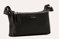 Genuine pebble leather Kiko crossbody bag with adjustable strap and zipper pockets