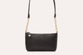 Kiko Two Chain Crossbody Bag in genuine Saffiano leather with internal zipper pocket and compact size