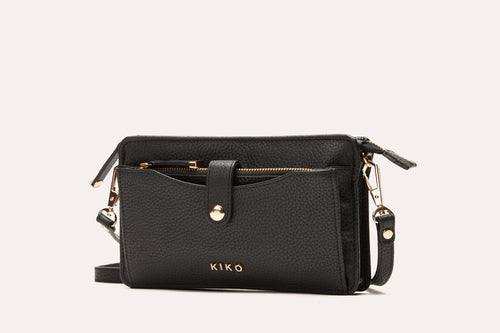 Genuine pebble leather wallet crossbody bag with adjustable strap and multiple card slots for organized everyday use