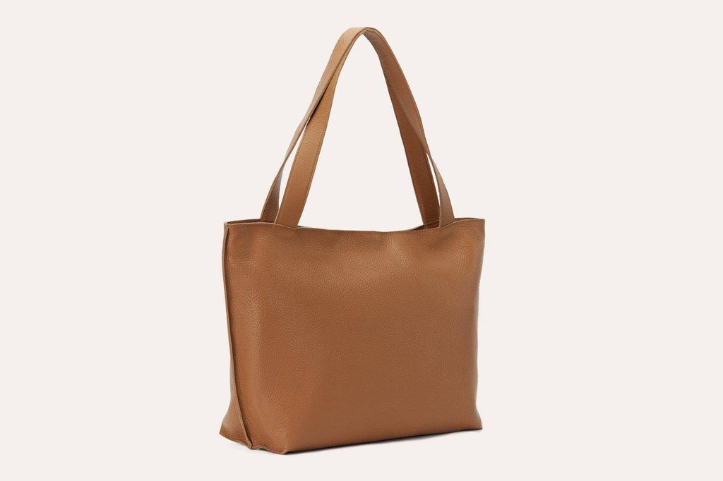 Kiko On The Go Tote Bag genuine leather with top zip closure and organized interior pockets