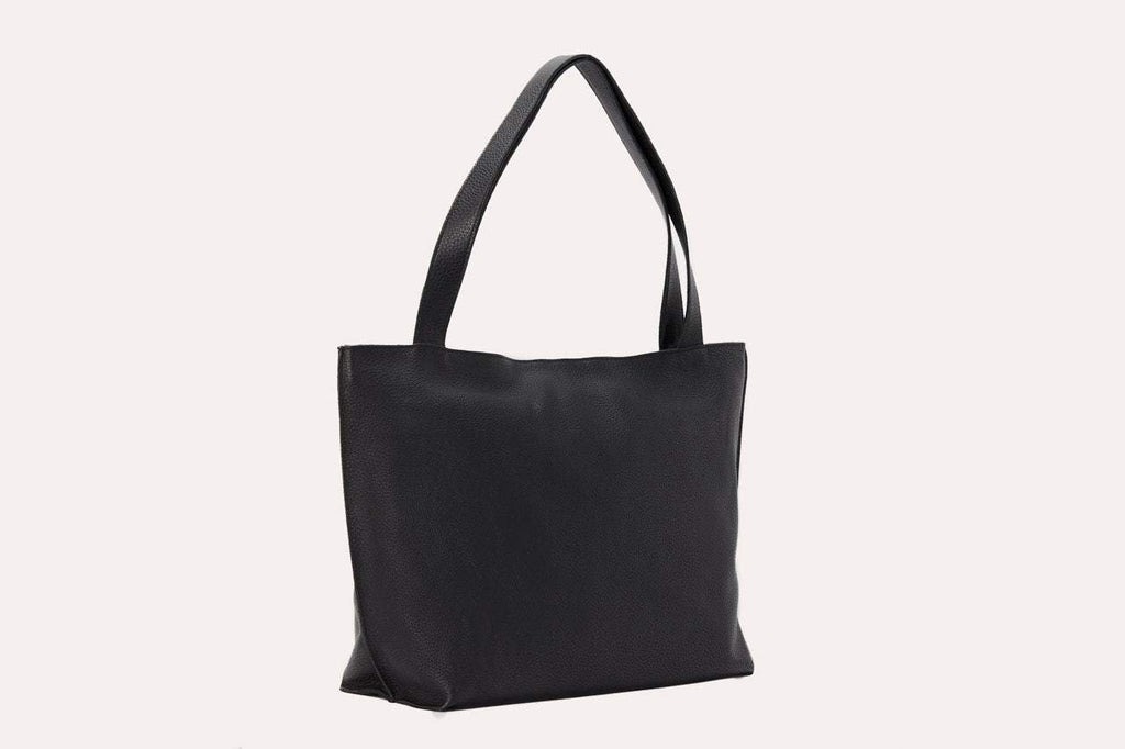 Kiko On The Go Tote Bag genuine leather soft box design with top zip closure and organized interior pockets