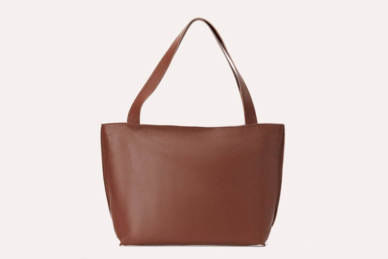 Kiko On The Go Tote Bag genuine leather soft box design with zip closure and internal pockets