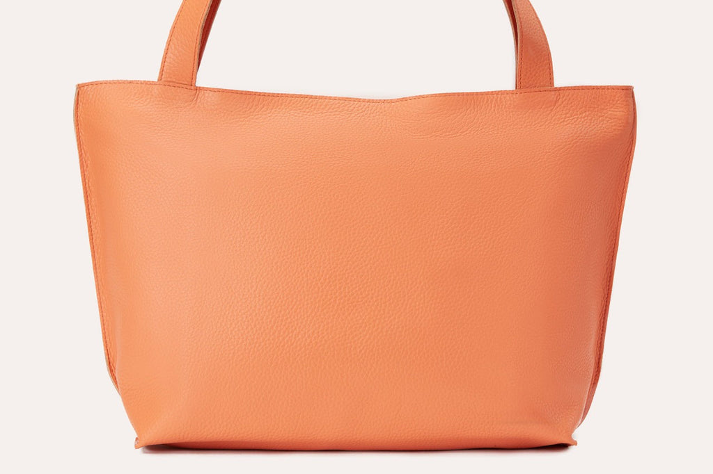 Kiko On The Go Tote Bag genuine leather with top zip closure and organized interior pockets