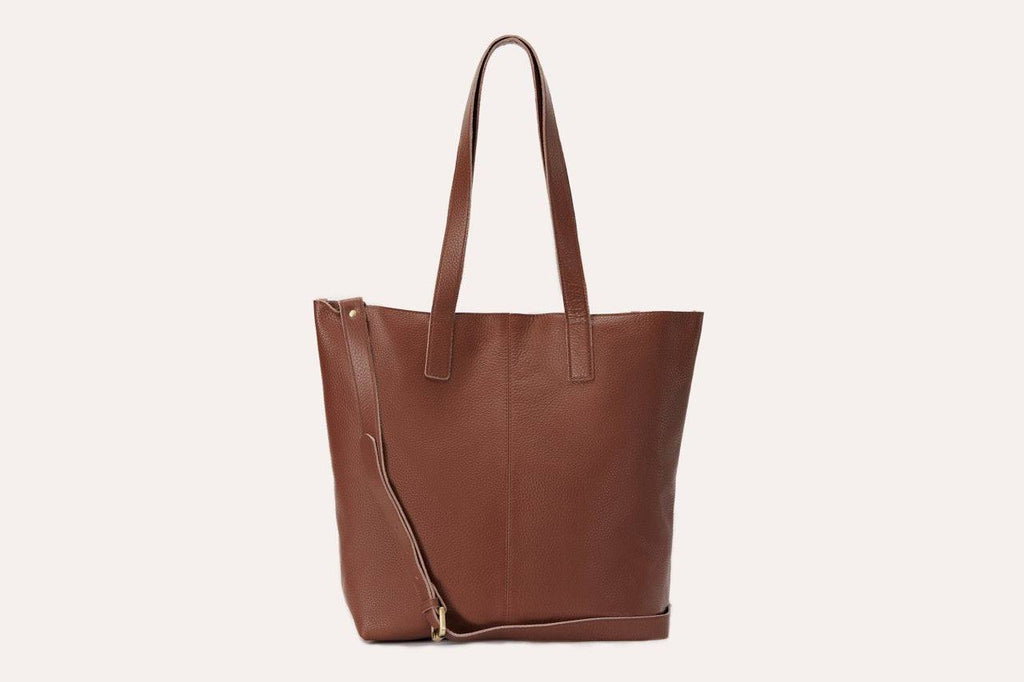 Kiko Journalist Tote Bag made of soft top grain cowhide leather with spacious interior and removable strap