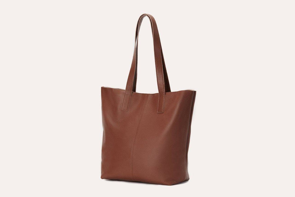 Kiko Journalist Tote Bag made of top grain cowhide pebble leather with removable strap and spacious pockets