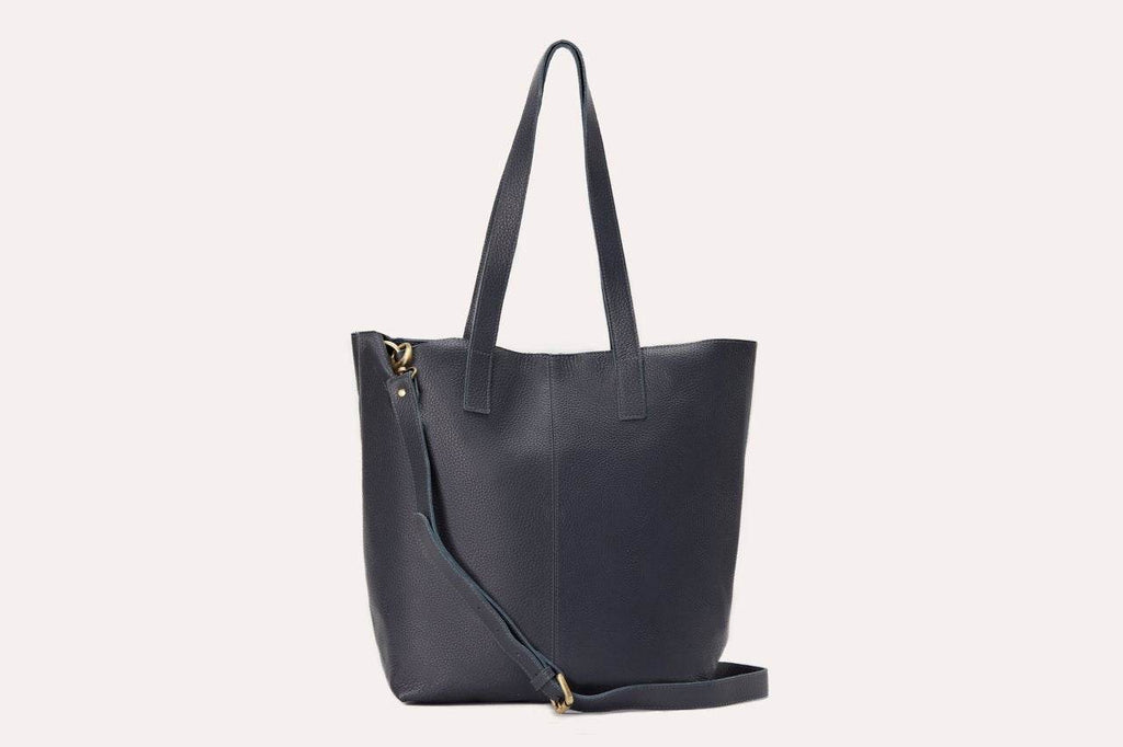 Kiko Journalist Tote Bag in top grain cowhide leather with removable shoulder strap and spacious interior