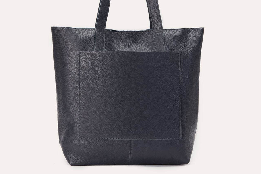 Kiko Journalist Tote Bag made of top grain cowhide pebble leather with spacious interior and removable shoulder strap