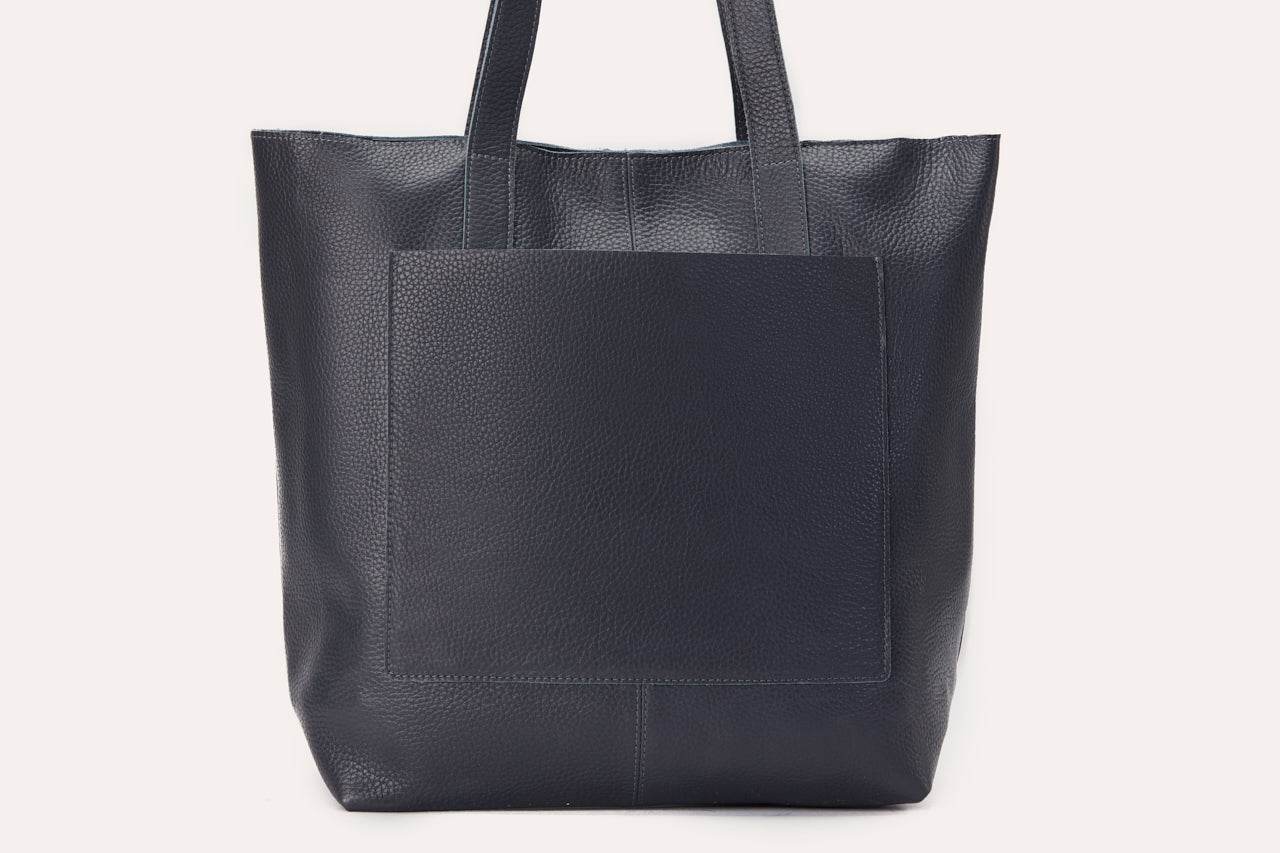Kiko Journalist Tote Bag made of top grain cowhide pebble leather with spacious interior and removable shoulder strap