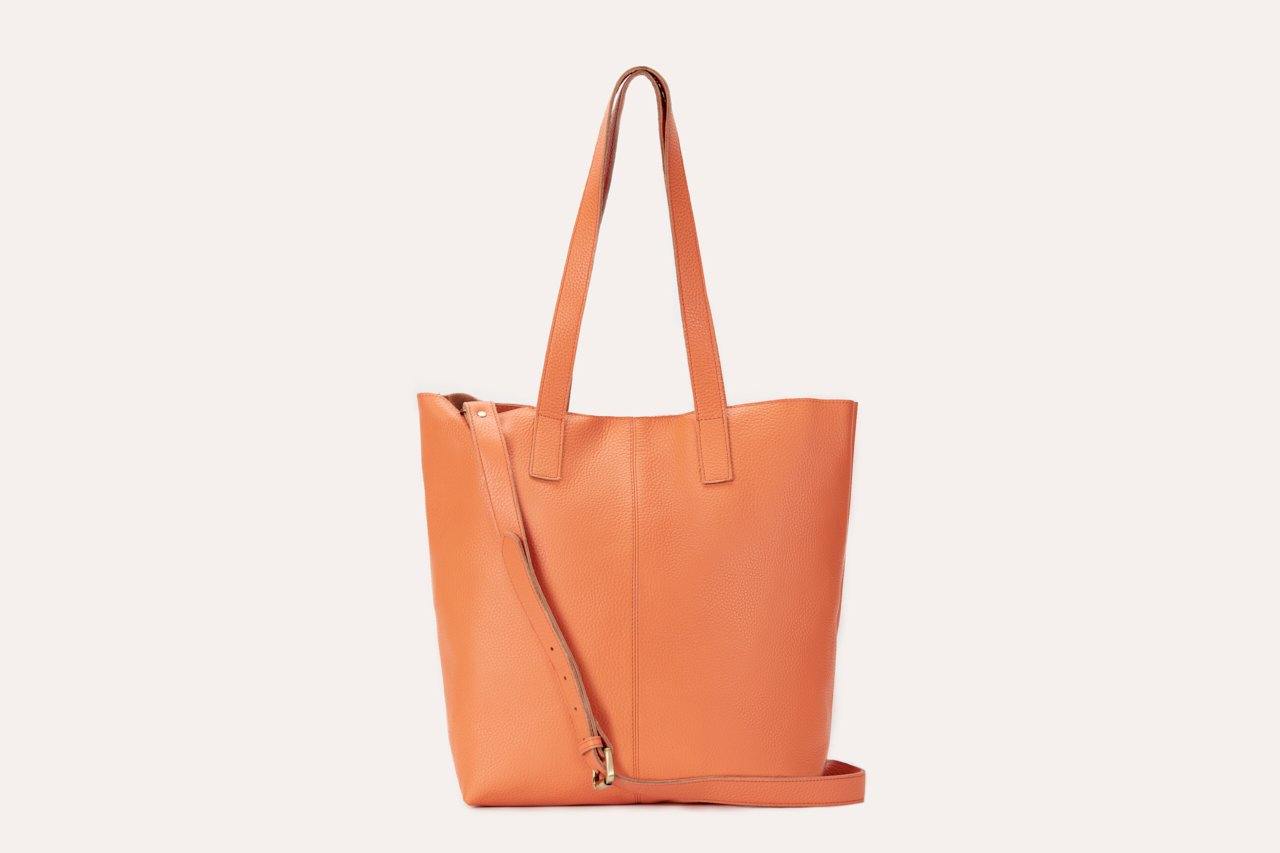 Kiko Journalist Tote Bag in soft top grain cowhide leather with removable strap and spacious pockets