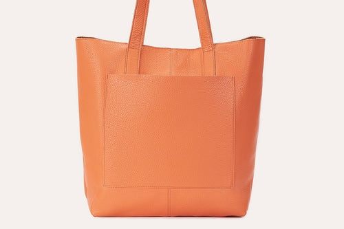 Kiko Journalist Tote Bag made of top grain cowhide pebble leather with spacious interior and removable shoulder strap