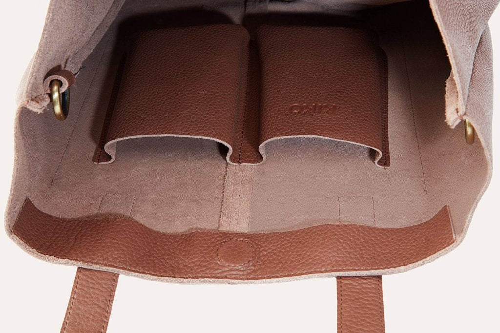 Kiko Journalist Tote Bag in soft top grain cowhide leather with removable strap and spacious interior for organized carrying