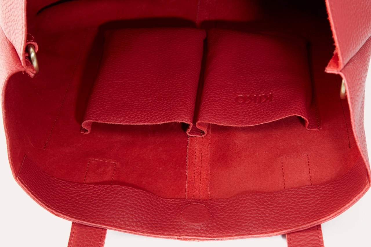 Kiko Journalist Tote Bag in top grain cowhide leather with removable strap and magnetic closure