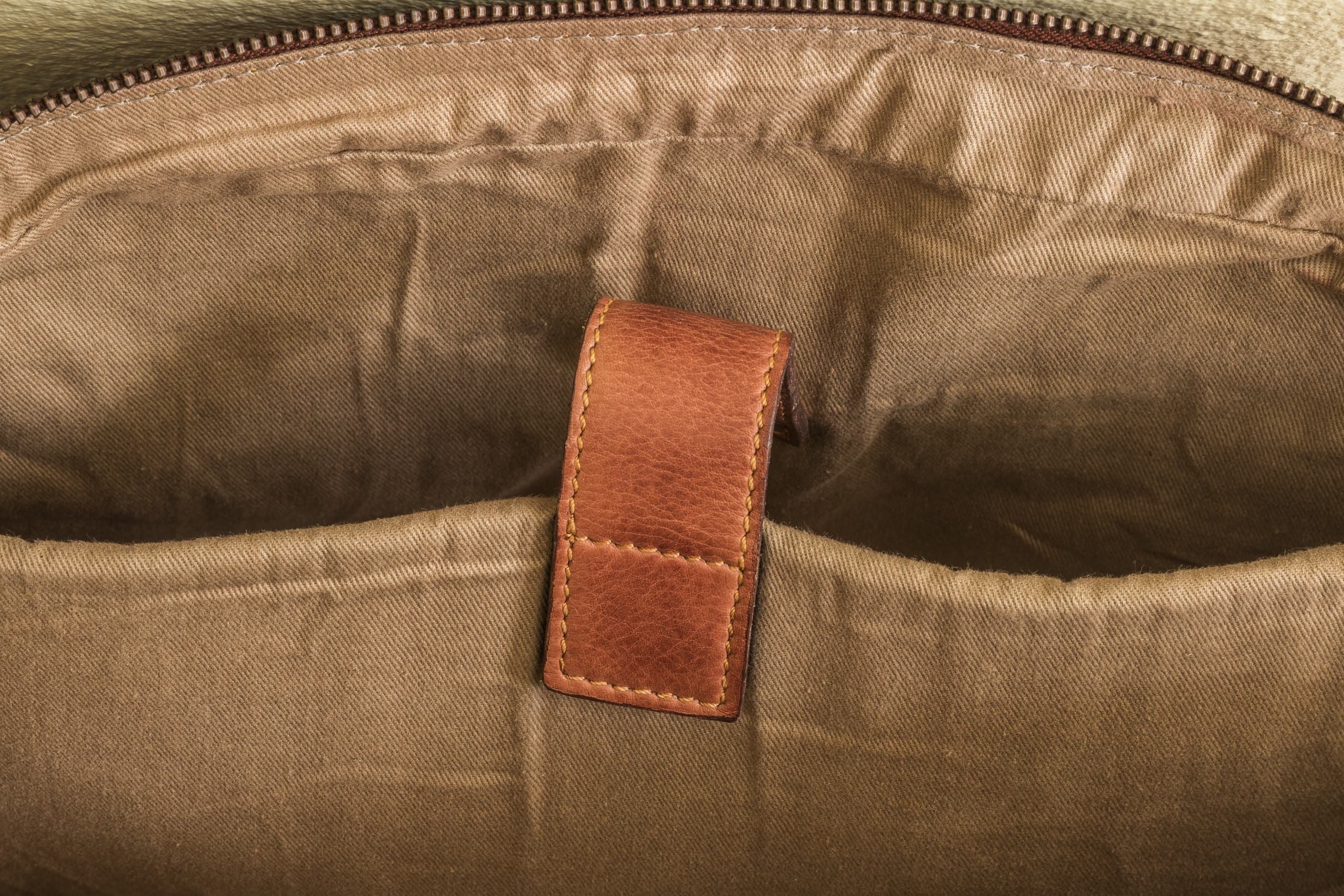 Kiko Commuter Briefcase genuine washed leather messenger bag with laptop sleeve and external pockets