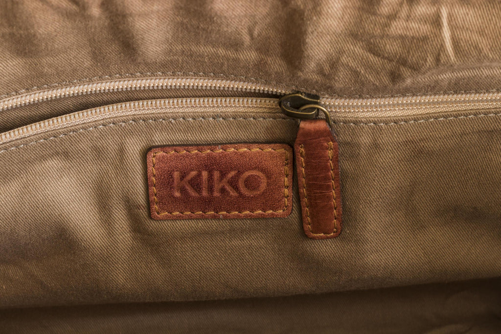 Kiko commuter briefcase genuine washed leather messenger bag with external pockets and laptop sleeve