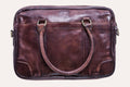Kiko sleek briefcase genuine washed leather laptop bag with external pockets and adjustable strap