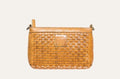 Kiko Weaved Crossbody Bag in soft washed leather with adjustable strap and top zip closure
