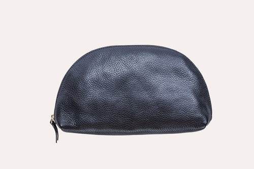 Kiko Travel Case large genuine pebble leather with zipper and internal pocket