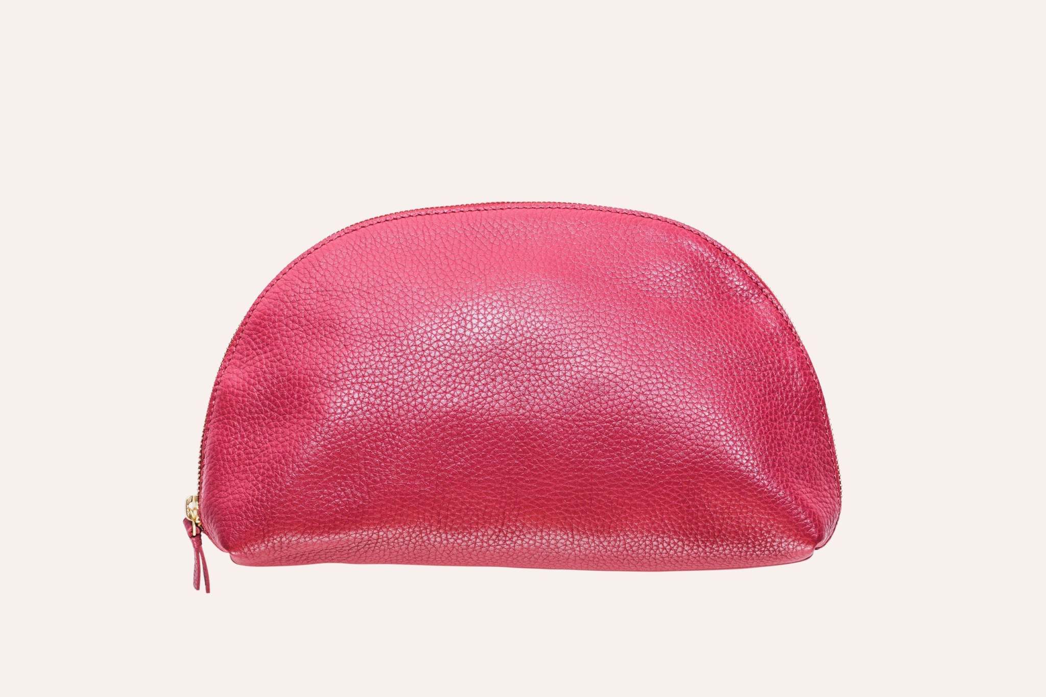 Kiko Travel Case Large in genuine pebble leather with zipper closure and internal pocket
