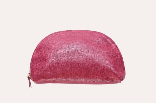Kiko Travel Case Large genuine pebble leather with zipper and internal pocket