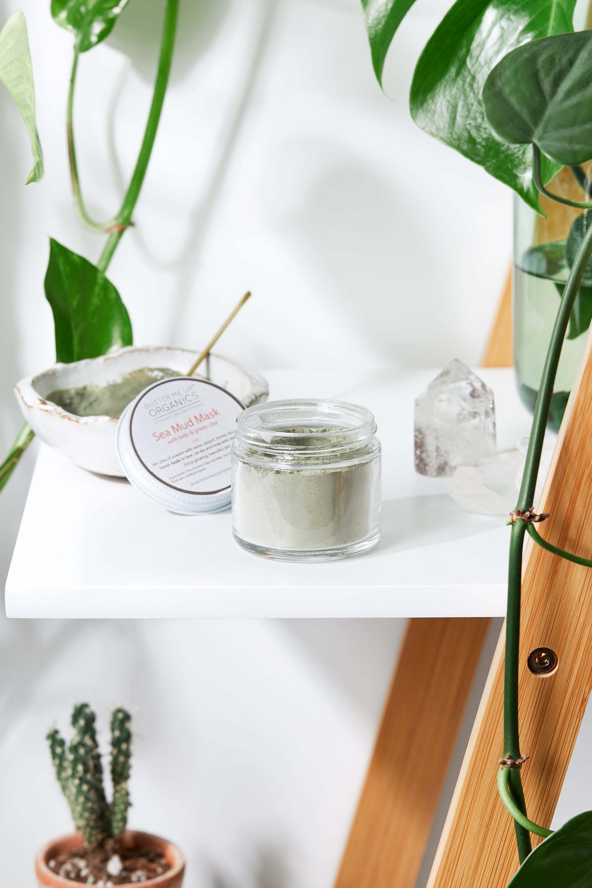 Jar of organic Sea Mud Face Mask with French Green Clay for detoxifying and acne care
