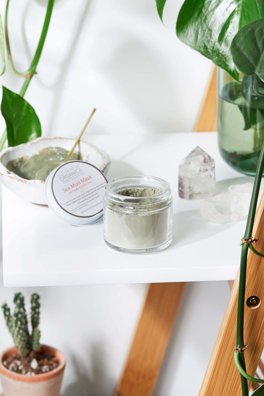 Organic Sea Mud Face Mask jar with French Green Clay and Sea Kelp ingredients by Butter Me Up