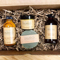 Organic Acne Bundle skincare set with French Green Clay Face Wash, Acne Fighter Serum, Witch Hazel Toner, and Sea Buckthorn Moisturizer by Butter Me Up