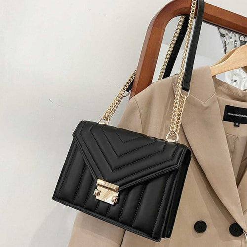 ClaudiaG Roxy Shoulder Bag chic quilted vegan leather mini bag with gold-tone chain strap and turn-lock closure