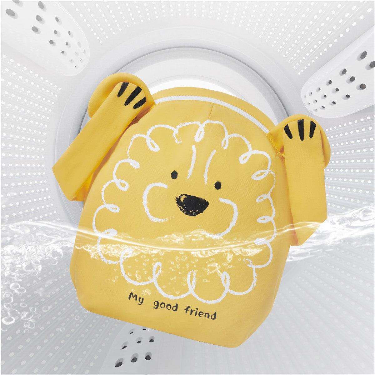 Suveno - Fun Friends Interactive Backpack in yellow polyester with a lion face, ears and poseable arms