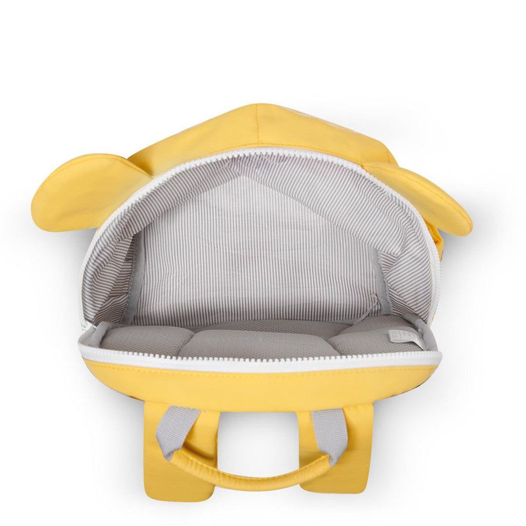 Suveno - Fun Friends Interactive Backpack, yellow soft polyester with playful ear details and striped lining