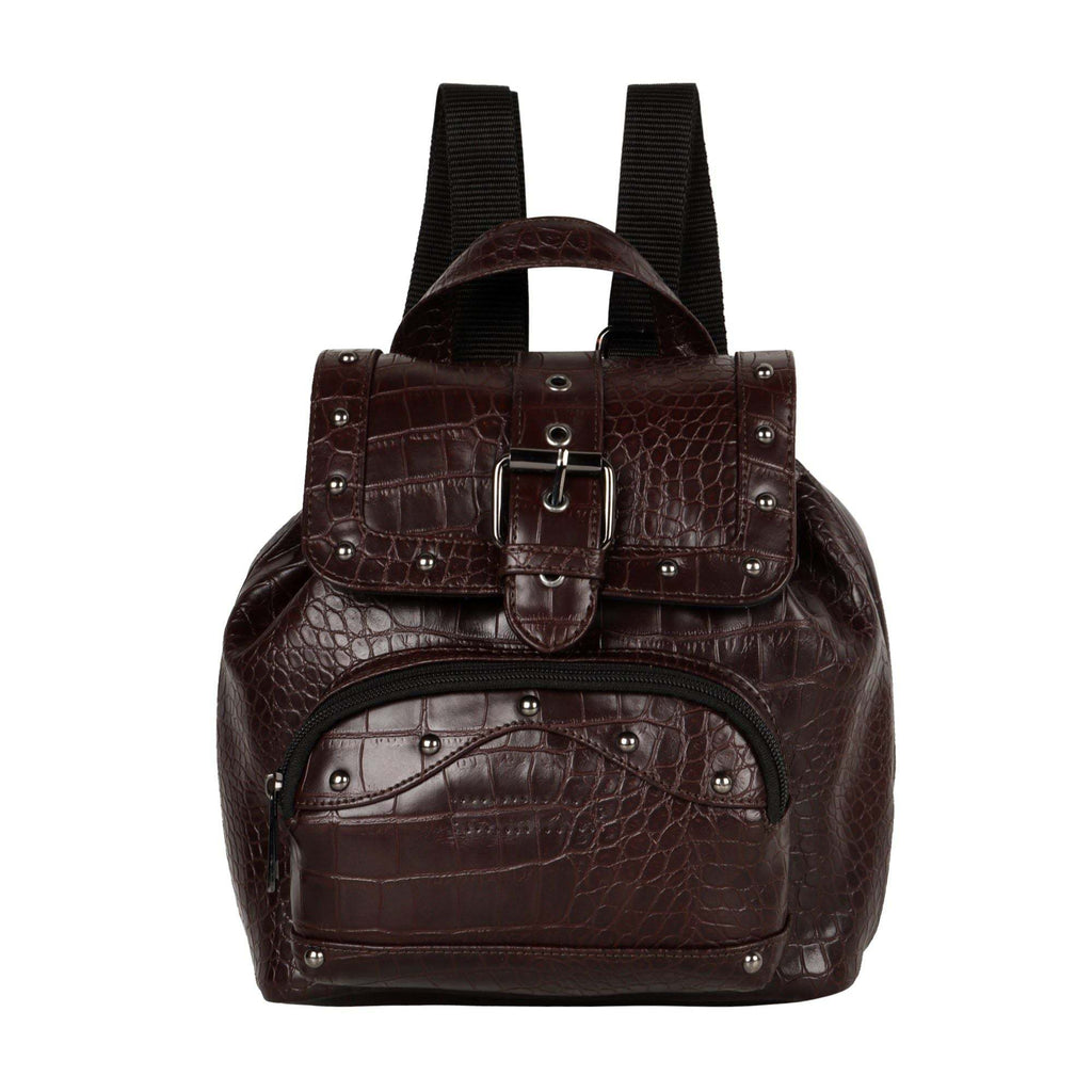 Katy Croc Print Mini Backpack with reclaimed leather, eco-friendly and stylish croc backpack design