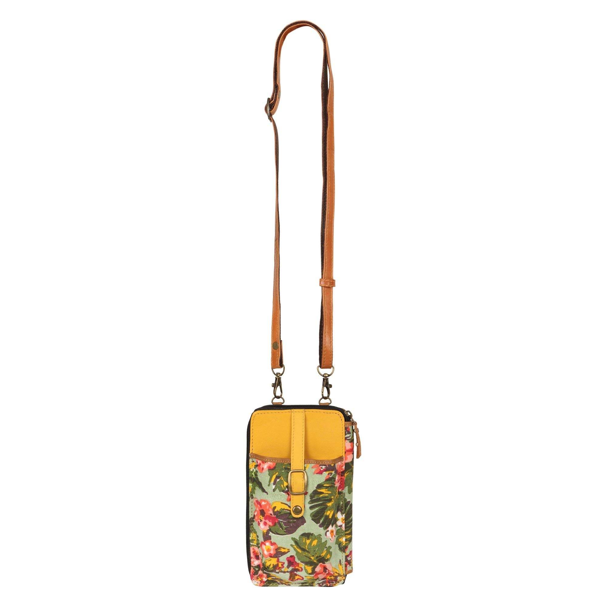 Vaan & Co Laguna Prism lightweight upcycled leather cellphone crossbody bag with organized pockets