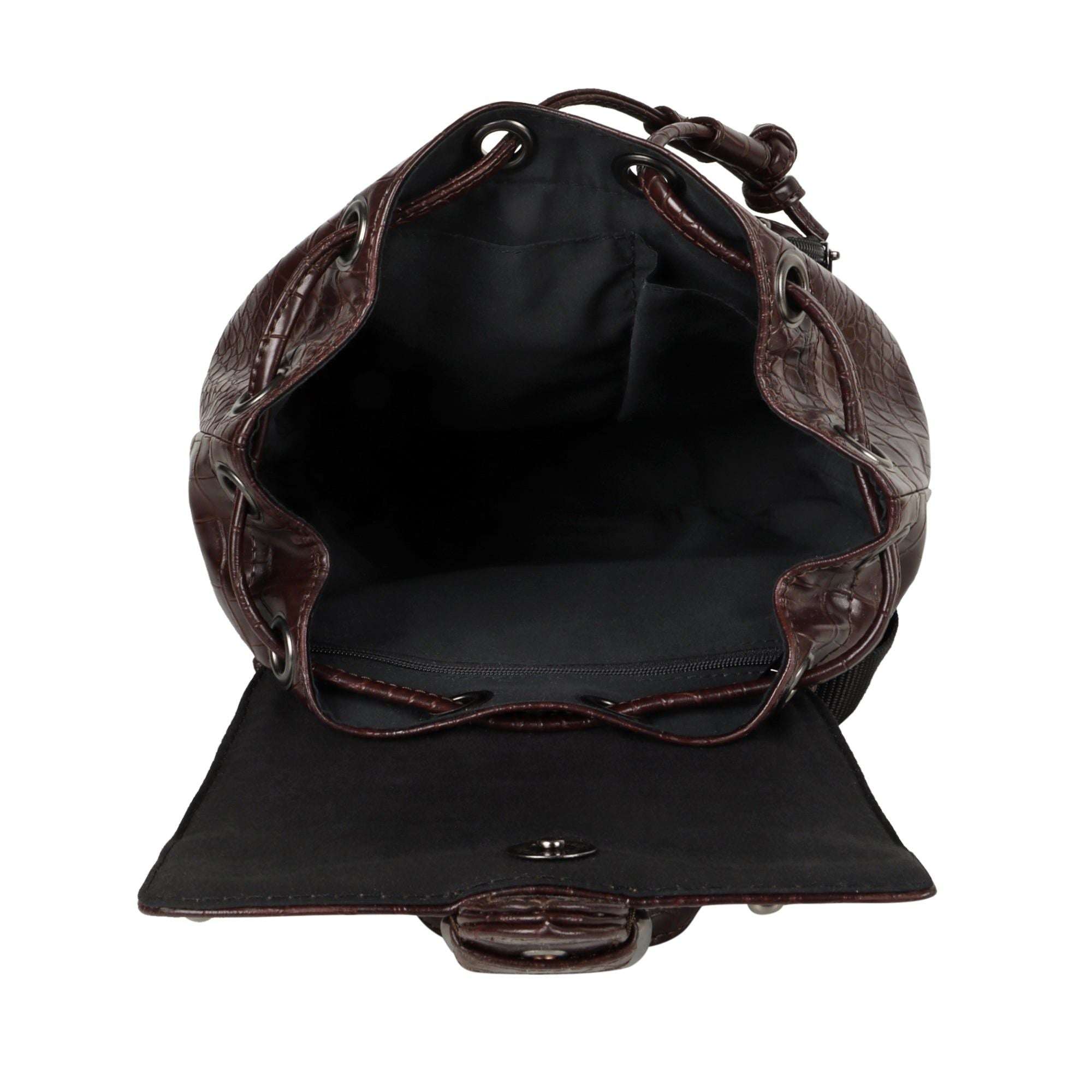Vann & Co Katy Croc Print Mini Backpack with reclaimed leather and sustainable upcycled materials
