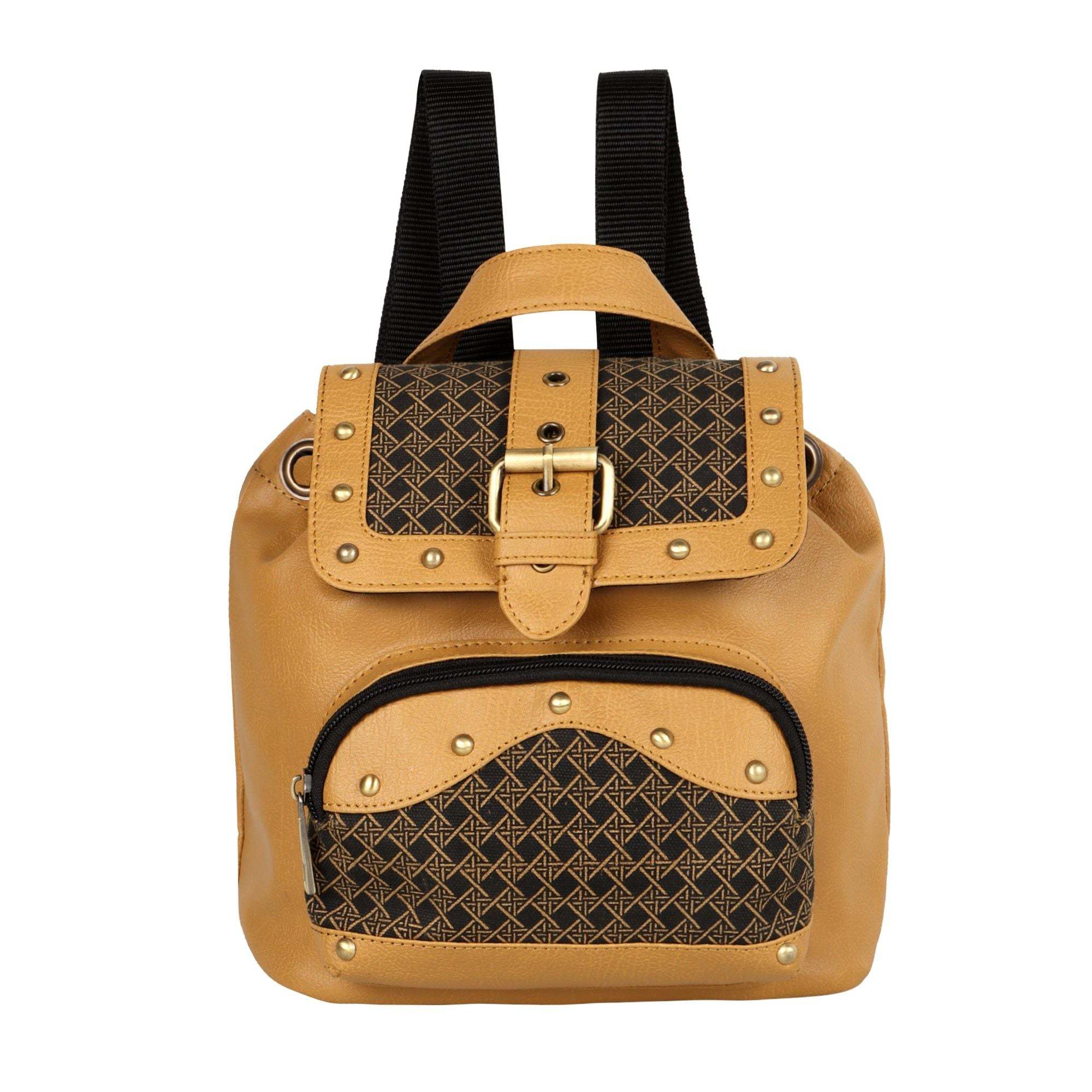 Vann & Co Tayla Diamond Print Mini Backpack with upcycled leather and sustainable design