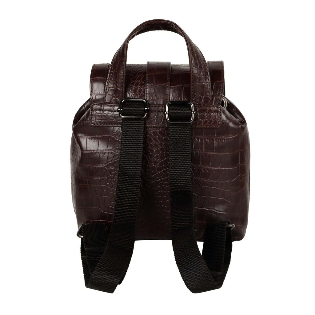 Vann & Co Katy Croc Print Mini Backpack in reclaimed leather with sustainable upcycled materials