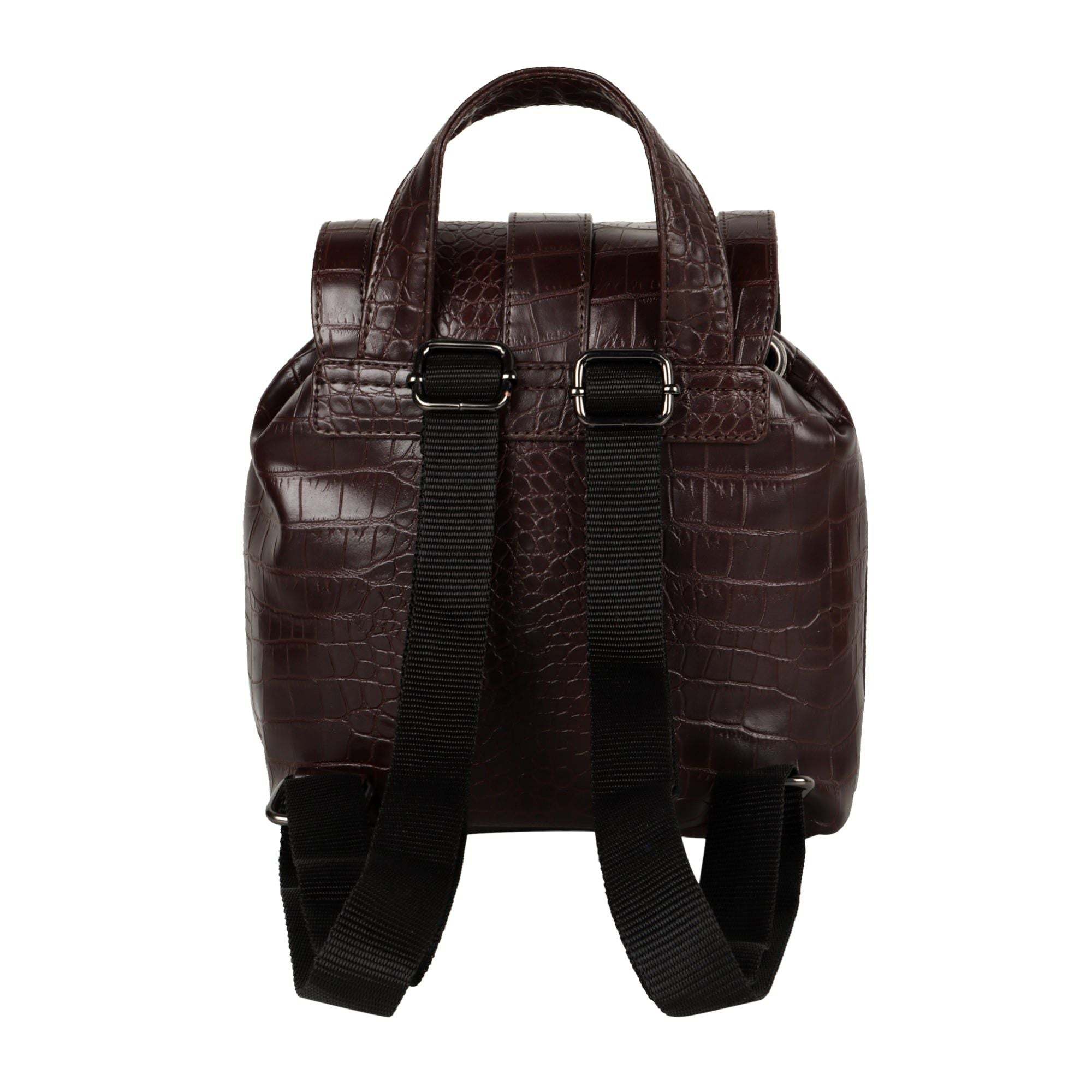 Vann & Co Katy Croc Print Mini Backpack in reclaimed leather with sustainable upcycled materials
