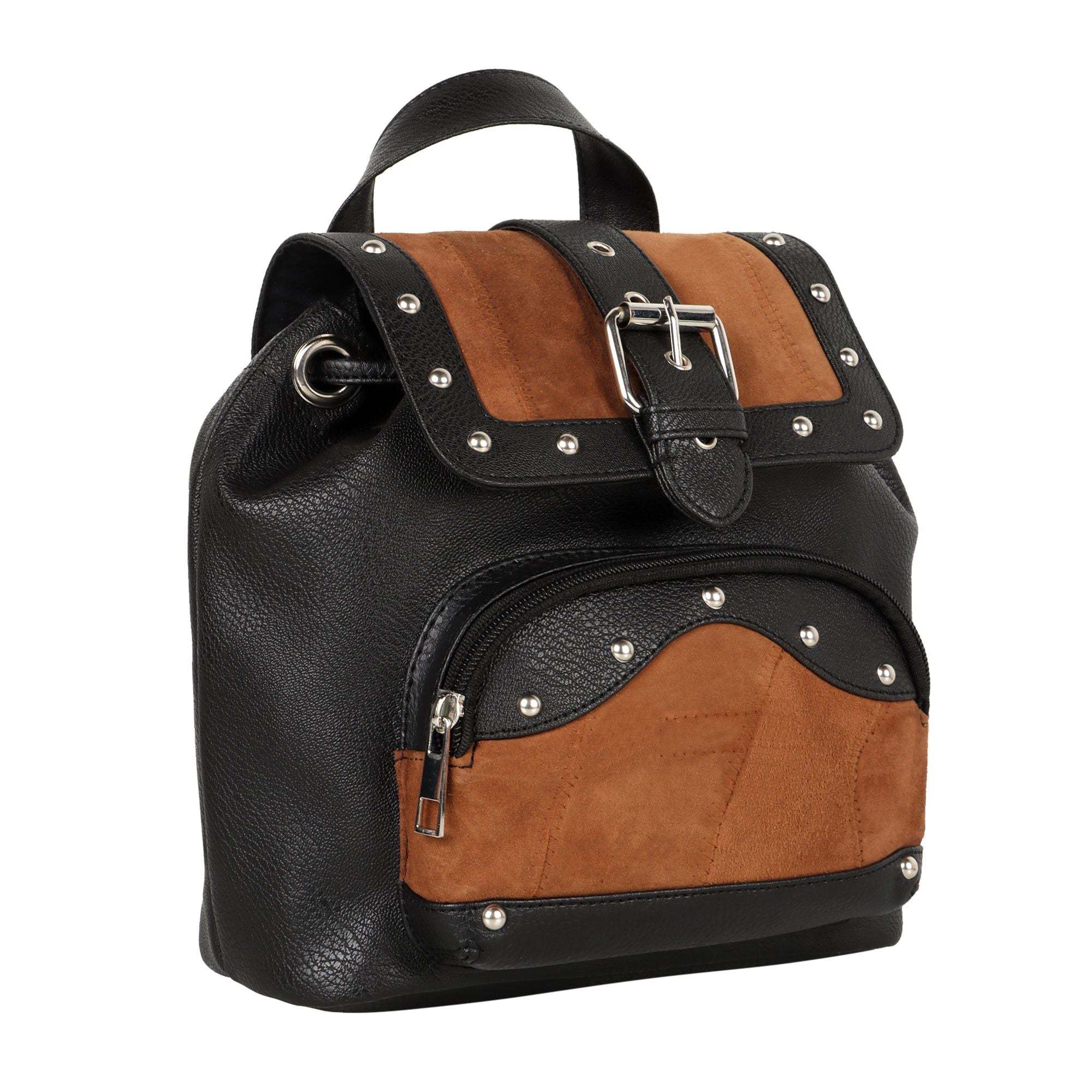Vann & Co Melanie brown leather mini backpack made from upcycled reclaimed leather with sustainable zero waste design