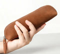 Paavo Leather Pen Case handcrafted from full grain crazy horse leather with brass YKK zipper for pens and small accessories