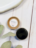 Organic eyeliner Eye Coal in paperboard jar by Butter Me Up Organics with natural oils and butters